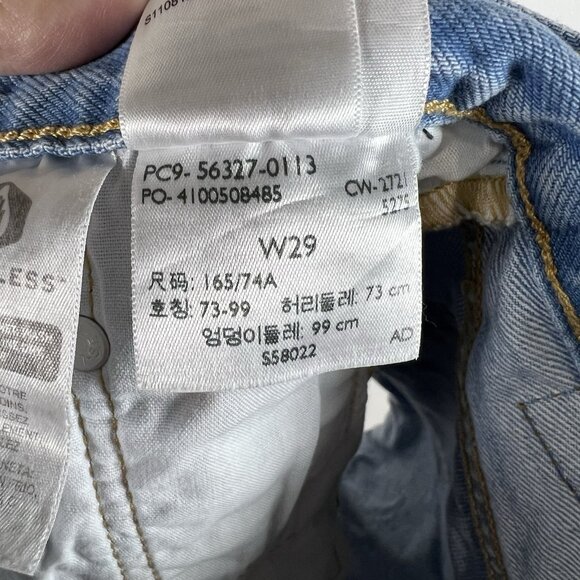 Levi's Denim Shorts Women's Sz 29 Blue 501 Button Fly Cutoff Cotton Boho Beach - Picture 10 of 10